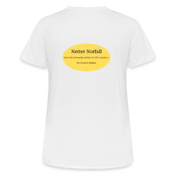 Netter Notfall - Frauen T-Shirt atmungsaktiv - Weiß - Hinten - AI Model Female 172 dark (172cm)