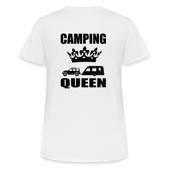 camping - Frauen T-Shirt atmungsaktiv - Weiß - Hinten - AI Model Female 172 dark (172cm)