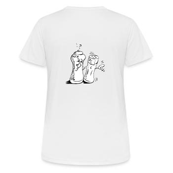 Salz und Pfeffer - Frauen T-Shirt atmungsaktiv - Weiß - Hinten - AI Model Female 172 dark (172cm)