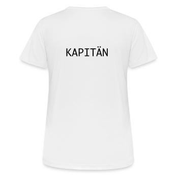 Kapitän - Frauen T-Shirt atmungsaktiv - Weiß - Hinten - AI Model Female 172 dark (172cm)