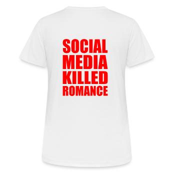 social media killed romance - T-shirt respirant Femme - blanc - Dos - AI Model Female 172 dark (172cm)