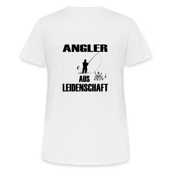 Angeln - Frauen T-Shirt atmungsaktiv - Weiß - Hinten - AI Model Female 172 dark (172cm)