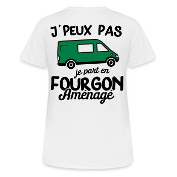 je part en fourgon aménag - couleur personnalisabl - T-shirt respirant Femme - blanc - Dos - AI Model Female 172 dark (172cm)