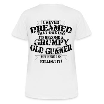Grumpy Old Gunner - Women's Breathable T-Shirt - white - Back - AI Model Female 172 dark (172cm)