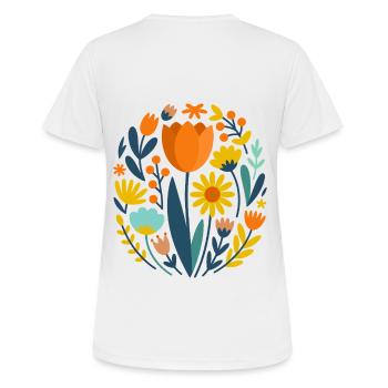 Boho Wildblumen Blumen Natur Blume - Frauen T-Shirt atmungsaktiv - Weiß - Hinten - AI Model Female 172 dark (172cm)