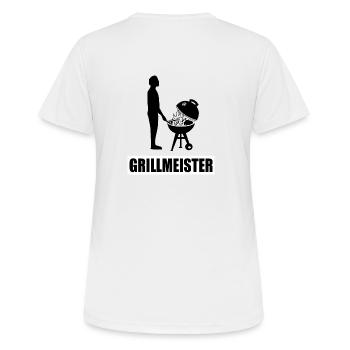 BBQ - Frauen T-Shirt atmungsaktiv - Weiß - Hinten - AI Model Female 172 dark (172cm)