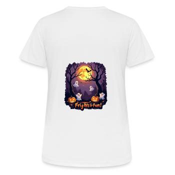 Frayeurs et amusement ! Frayeur et amusement ! - T-shirt respirant Femme - blanc - Dos - AI Model Female 172 dark (172cm)