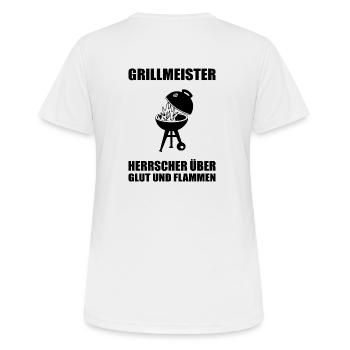 BBQ - Frauen T-Shirt atmungsaktiv - Weiß - Hinten - AI Model Female 172 dark (172cm)