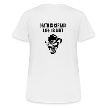 Totenkopf - Frauen T-Shirt atmungsaktiv - Weiß - Hinten - AI Model Female 172 dark (172cm)