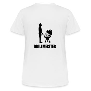 BBQ - Frauen T-Shirt atmungsaktiv - Weiß - Hinten - AI Model Female 172 dark (172cm)