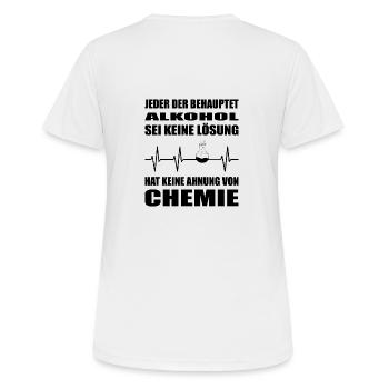 Chemie - Frauen T-Shirt atmungsaktiv - Weiß - Hinten - AI Model Female 172 dark (172cm)