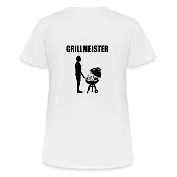 BBQ - Frauen T-Shirt atmungsaktiv - Weiß - Hinten - AI Model Female 172 dark (172cm)