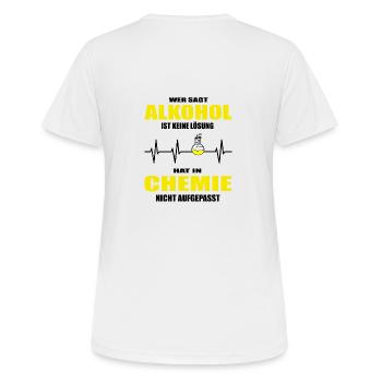 Chemie - Frauen T-Shirt atmungsaktiv - Weiß - Hinten - AI Model Female 172 dark (172cm)