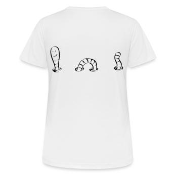 Wurm - Frauen T-Shirt atmungsaktiv - Weiß - Hinten - AI Model Female 172 dark (172cm)