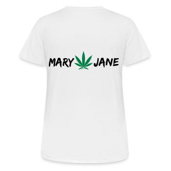 MARY JANE CANNABIS MAUVAISE 420 - T-shirt respirant Femme - blanc - Dos - AI Model Female 172 dark (172cm)