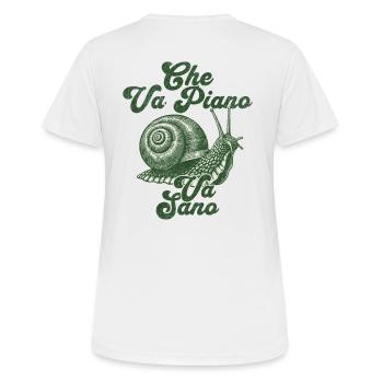 Che va piano va sano - T-shirt respirant Femme - blanc - Dos - AI Model Female 172 dark (172cm)