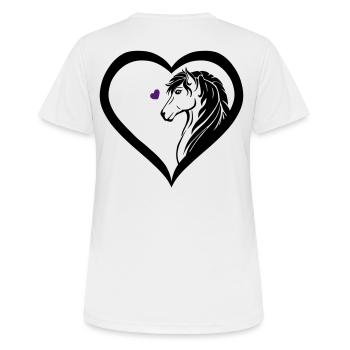 Coeur pour chevaux idée cadeau drôle club d'équitation - T-shirt respirant Femme - blanc - Dos - AI Model Female 172 dark (172cm)
