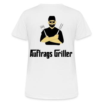 BBQ Grillen - Frauen T-Shirt atmungsaktiv - Weiß - Hinten - AI Model Female 172 dark (172cm)