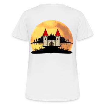 Moyen âge château forteresse nature fantaisie - T-shirt respirant Femme - blanc - Dos - AI Model Female 172 dark (172cm)