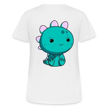 Dragon Dinosaure Enfants Bébé Fable Mythe Dino - T-shirt respirant Femme - blanc - Dos - AI Model Female 172 dark (172cm)