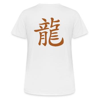 Caractères chinois marron - T-shirt respirant Femme - blanc - Dos - AI Model Female 172 dark (172cm)