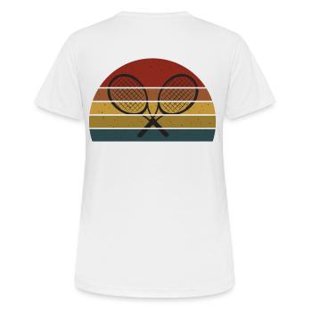 Retro tennis racket - Women's Breathable T-Shirt - white - Back - AI Model Female 172 dark (172cm)