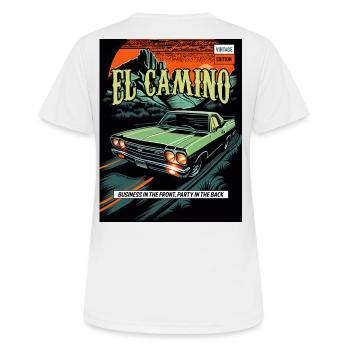 El Camino Vintage Comic - T-shirt respirant Femme - blanc - Dos - AI Model Female 172 dark (172cm)
