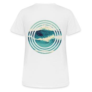 Welle Vintage Aquarell - Frauen T-Shirt atmungsaktiv - Weiß - Hinten - AI Model Female 172 dark (172cm)