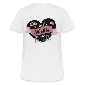 Best niece in the world nieces spell gift - Women's Breathable T-Shirt - white - Back - AI Model Female 172 dark (172cm)