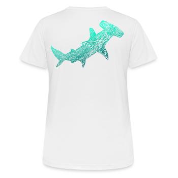 Requin marteau plongeur - T-shirt respirant Femme - blanc - Dos - AI Model Female 172 dark (172cm)