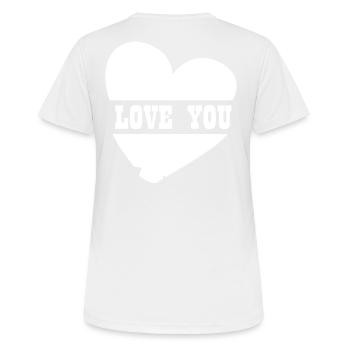 LOVE YOU - Frauen T-Shirt atmungsaktiv - Weiß - Hinten - AI Model Female 172 dark (172cm)