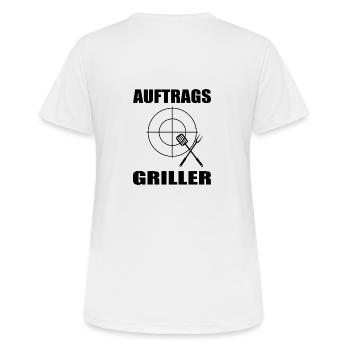BBQ - Frauen T-Shirt atmungsaktiv - Weiß - Hinten - AI Model Female 172 dark (172cm)