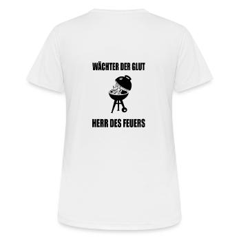 bbq - Frauen T-Shirt atmungsaktiv - Weiß - Hinten - AI Model Female 172 dark (172cm)