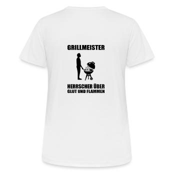 BBQ - Frauen T-Shirt atmungsaktiv - Weiß - Hinten - AI Model Female 172 dark (172cm)