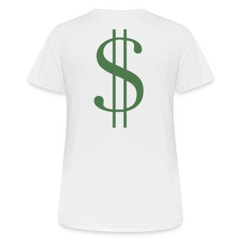 Signe dollar - T-shirt respirant Femme - blanc - Dos - AI Model Female 172 dark (172cm)