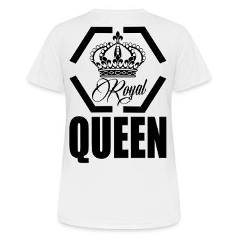 QUEEN ROYAL DESIGN (2a) - Women's Breathable T-Shirt - white - Back - AI Model Female 172 dark (172cm)