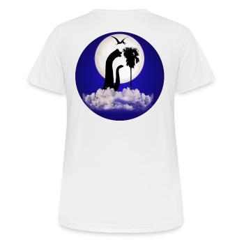 Dinosaurier bei Nacht - Frauen T-Shirt atmungsaktiv - Weiß - Hinten - AI Model Female 172 dark (172cm)