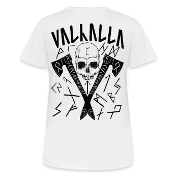 Valhalla Runes - Frauen T-Shirt atmungsaktiv - Weiß - Hinten - AI Model Female 172 dark (172cm)
