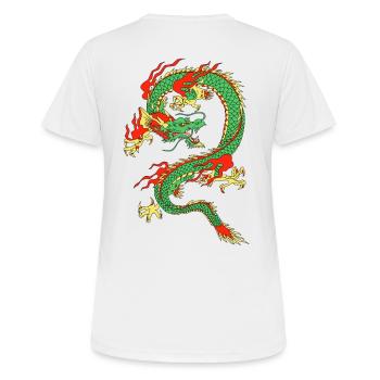 Chinesischer Drachen - Frauen T-Shirt atmungsaktiv - Weiß - Hinten - AI Model Female 172 dark (172cm)