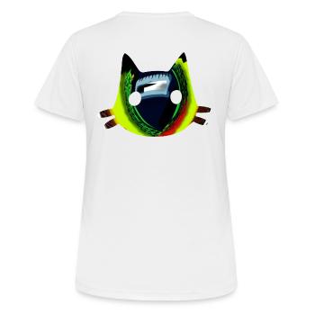 Oeil de chat en contour de chat - T-shirt respirant Femme - blanc - Dos - AI Model Female 172 dark (172cm)