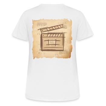 Vintage Filmklappe - Film Regisseur, Schauspieler. - Frauen T-Shirt atmungsaktiv - Weiß - Hinten - AI Model Female 172 dark (172cm)