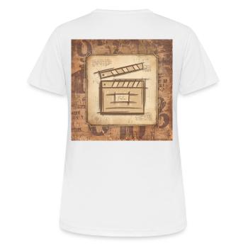 Vintage Filmklappe - Film Regisseur, Schauspieler. - Frauen T-Shirt atmungsaktiv - Weiß - Hinten - AI Model Female 172 dark (172cm)