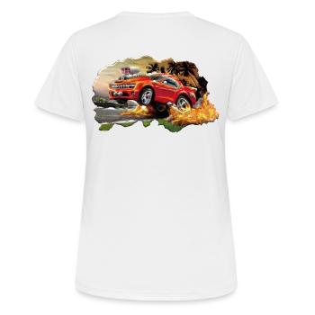 THE CAR - T-shirt respirant Femme - blanc - Dos - AI Model Female 172 dark (172cm)