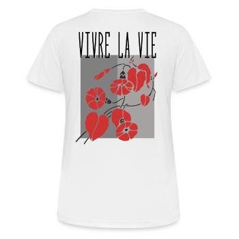 Lebe das Leben - Frauen T-Shirt atmungsaktiv - Weiß - Hinten - AI Model Female 172 dark (172cm)