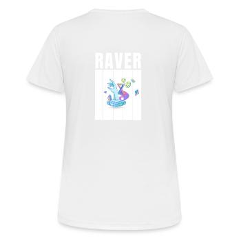 raver - Frauen T-Shirt atmungsaktiv - Weiß - Hinten - AI Model Female 172 dark (172cm)