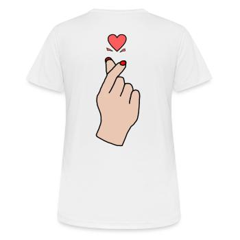 FINGER HEART - Women's Breathable T-Shirt - white - Back - AI Model Female 172 dark (172cm)