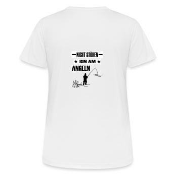 Angeln - Frauen T-Shirt atmungsaktiv - Weiß - Hinten - AI Model Female 172 dark (172cm)