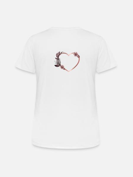 Herz - Frauen T-Shirt atmungsaktiv - Weiß