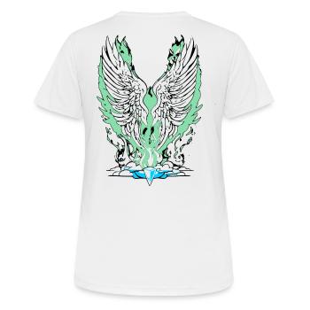 2reborn Angelwings fire blades 1 - Frauen T-Shirt atmungsaktiv - Weiß - Hinten - AI Model Female 172 dark (172cm)