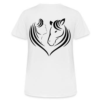 Horse, head, horse head, riding, silhouette, mane - Women's Breathable T-Shirt - white - Back - AI Model Female 172 dark (172cm)